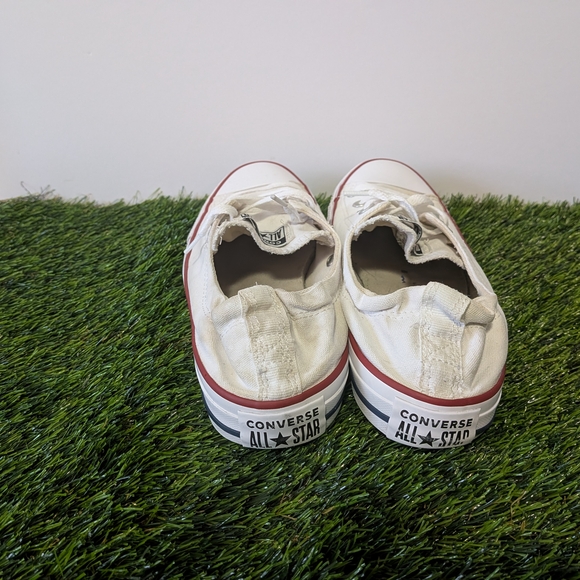 Converse Off-White Low-Top Slip-On Sneakers with Red Stripe - Picture 5 of 5